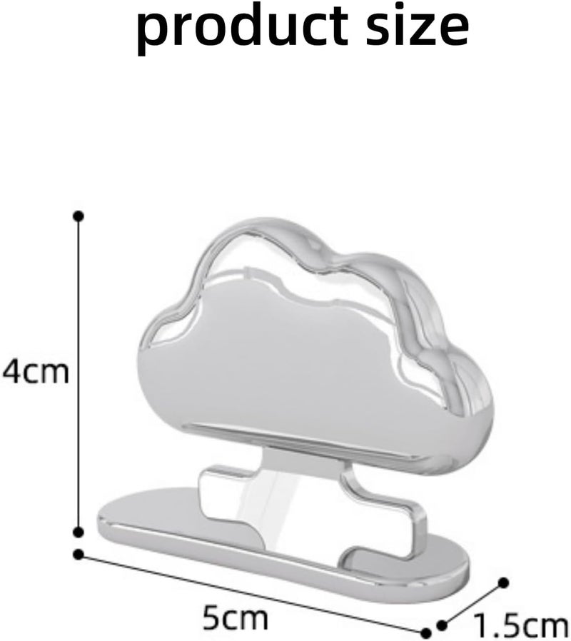 werdecade 2Pcs Toilet Seat Lid Lifter Self Adhesive ABS Cute Clouds Toilet Seat Holder Lift for Toilet Lid,Drawers,Bathroom,Home Decor,Office (Silver) - Image 2